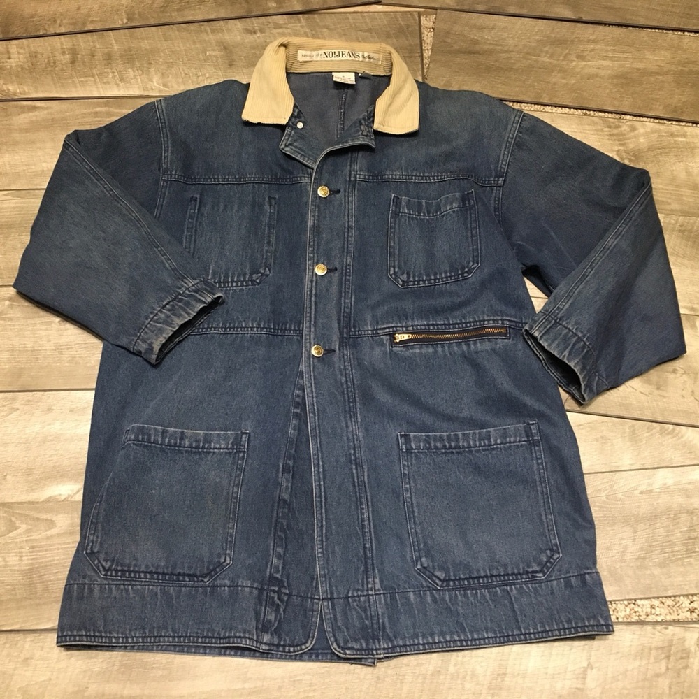 Vintage No! Jeans Chore Barn Women’s Work Corduroy Collar Denim Jacket Medium